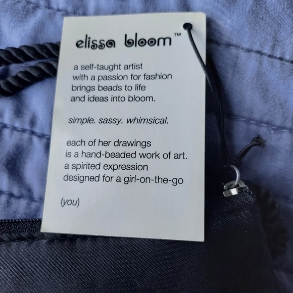 Elissa Bloom Night Out Satin Zippered Beaded Wristlet Blonde Girl - Picture 6 of 7